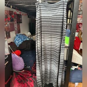 Grey striped maxi skirt